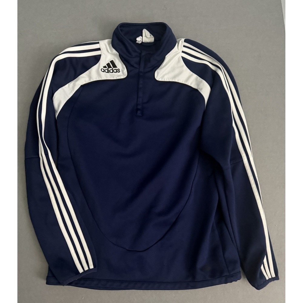 Adidas Clima365 2008 Men's L Navy/White 3 Stripe Soccer Training Pullover